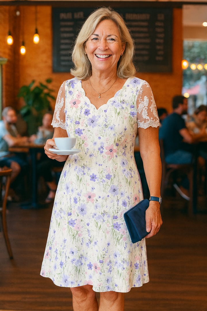 Adeline | Elegant Midi Dress – Flattering Fit with Arm & Tummy Coverage