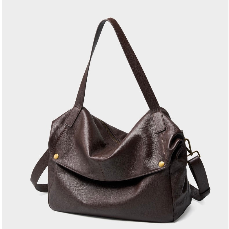 Retro Genuine Leather Soft Minimalist Tote Bag